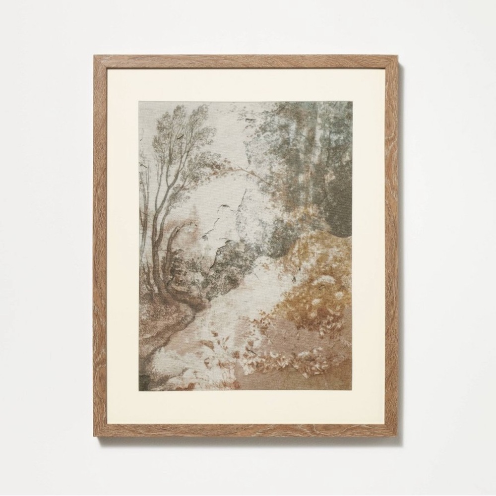 Studio McGee Ancient Fresco Linen Framed Wall Art Print 16”x20”